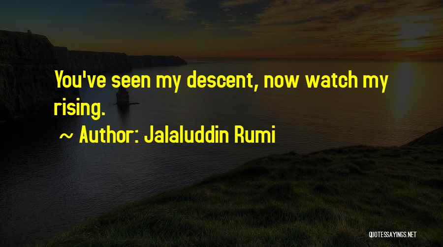 Jalaluddin Rumi Quotes: You've Seen My Descent, Now Watch My Rising.