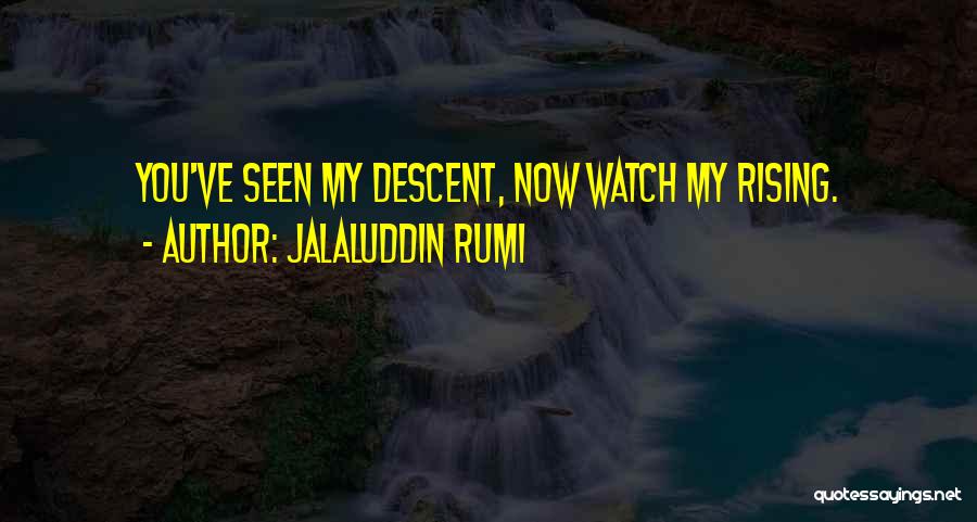 Jalaluddin Rumi Quotes: You've Seen My Descent, Now Watch My Rising.