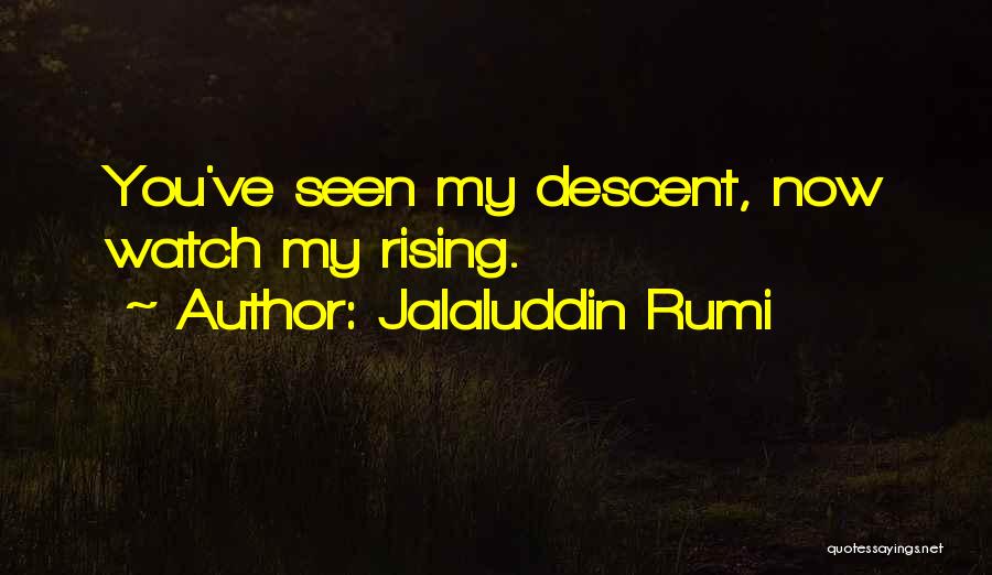 Jalaluddin Rumi Quotes: You've Seen My Descent, Now Watch My Rising.