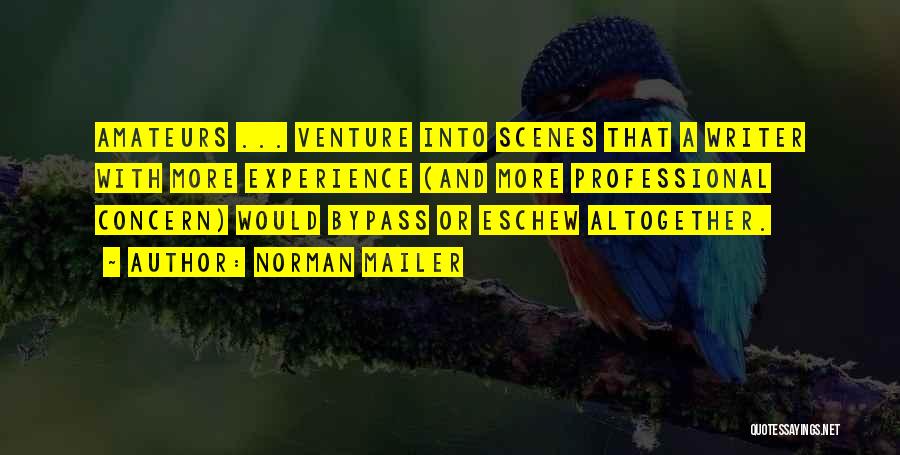 Norman Mailer Quotes: Amateurs ... Venture Into Scenes That A Writer With More Experience (and More Professional Concern) Would Bypass Or Eschew Altogether.