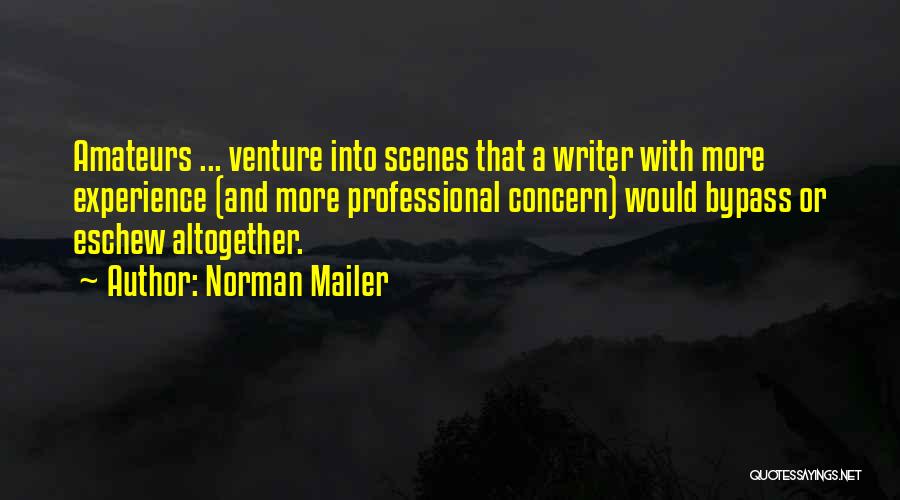 Norman Mailer Quotes: Amateurs ... Venture Into Scenes That A Writer With More Experience (and More Professional Concern) Would Bypass Or Eschew Altogether.