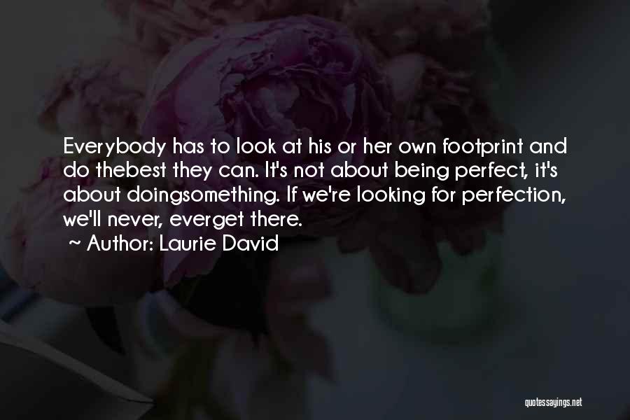 Laurie David Quotes: Everybody Has To Look At His Or Her Own Footprint And Do Thebest They Can. It's Not About Being Perfect,
