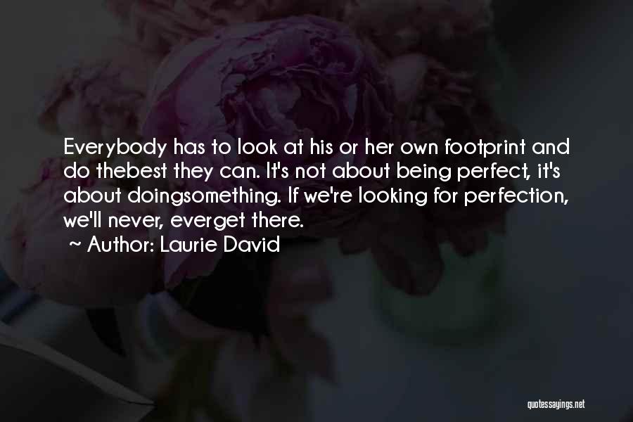 Laurie David Quotes: Everybody Has To Look At His Or Her Own Footprint And Do Thebest They Can. It's Not About Being Perfect,