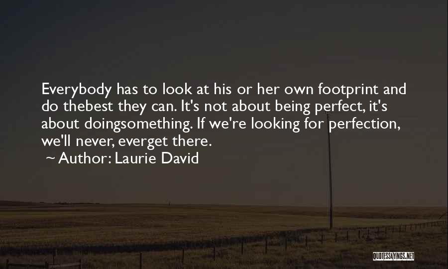 Laurie David Quotes: Everybody Has To Look At His Or Her Own Footprint And Do Thebest They Can. It's Not About Being Perfect,