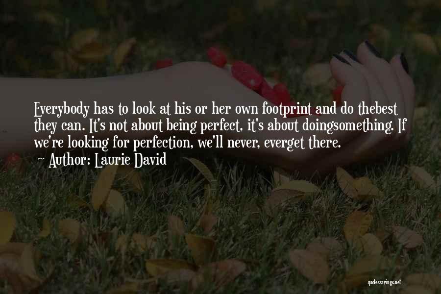 Laurie David Quotes: Everybody Has To Look At His Or Her Own Footprint And Do Thebest They Can. It's Not About Being Perfect,