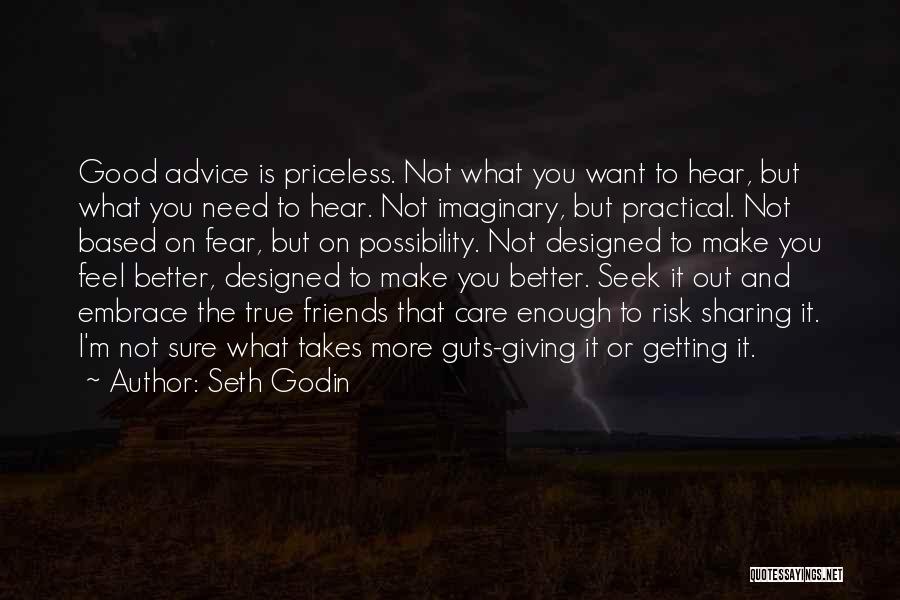 Seth Godin Quotes: Good Advice Is Priceless. Not What You Want To Hear, But What You Need To Hear. Not Imaginary, But Practical.