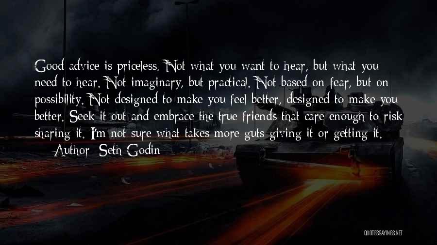 Seth Godin Quotes: Good Advice Is Priceless. Not What You Want To Hear, But What You Need To Hear. Not Imaginary, But Practical.