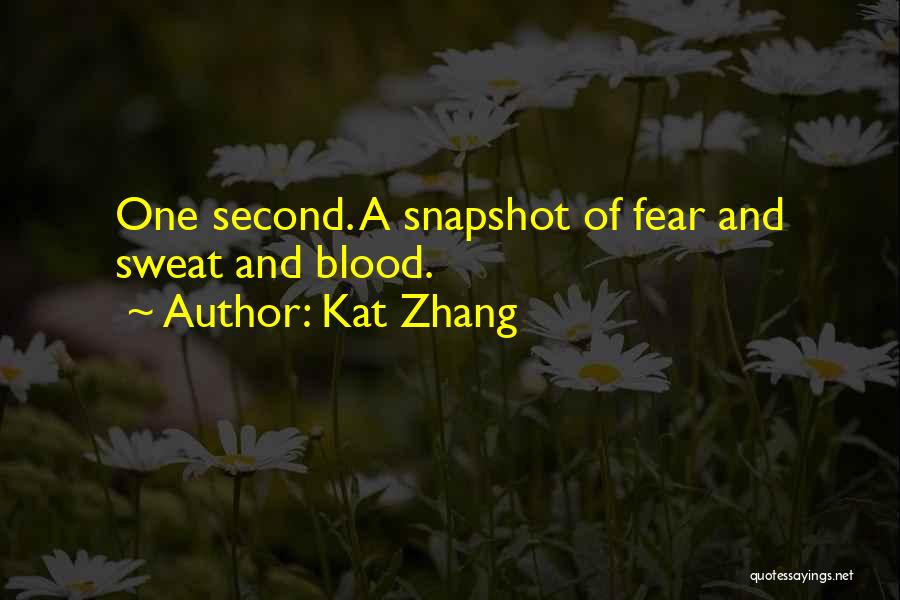 Kat Zhang Quotes: One Second. A Snapshot Of Fear And Sweat And Blood.
