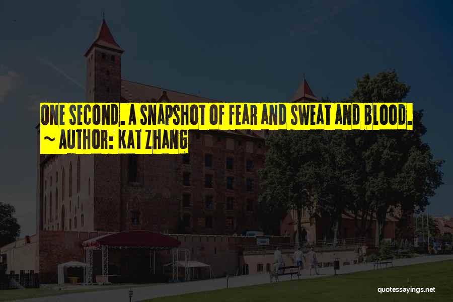 Kat Zhang Quotes: One Second. A Snapshot Of Fear And Sweat And Blood.