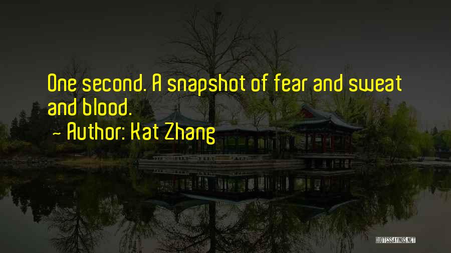 Kat Zhang Quotes: One Second. A Snapshot Of Fear And Sweat And Blood.