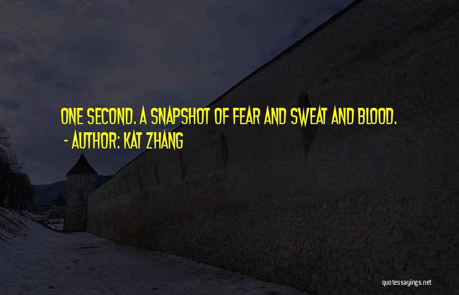 Kat Zhang Quotes: One Second. A Snapshot Of Fear And Sweat And Blood.