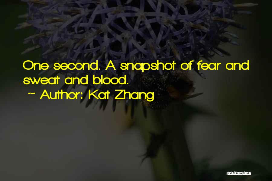 Kat Zhang Quotes: One Second. A Snapshot Of Fear And Sweat And Blood.