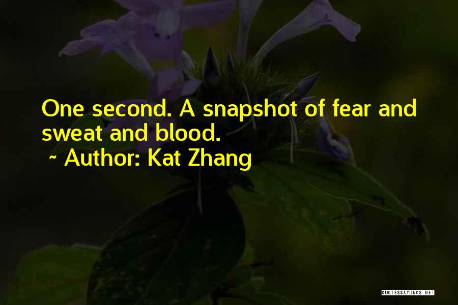 Kat Zhang Quotes: One Second. A Snapshot Of Fear And Sweat And Blood.