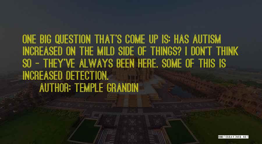 Temple Grandin Quotes: One Big Question That's Come Up Is: Has Autism Increased On The Mild Side Of Things? I Don't Think So