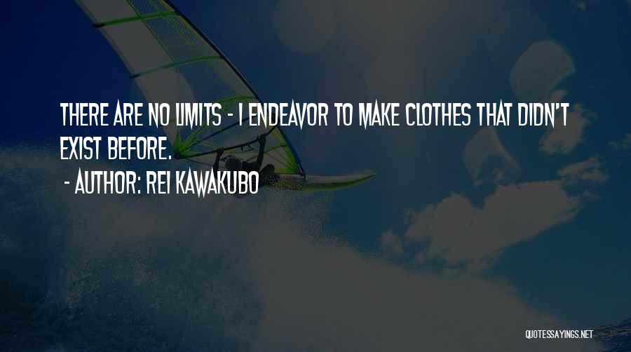 Rei Kawakubo Quotes: There Are No Limits - I Endeavor To Make Clothes That Didn't Exist Before.