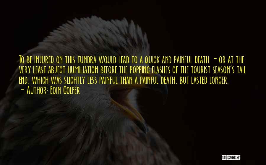 Eoin Colfer Quotes: To Be Injured On This Tundra Would Lead To A Quick And Painful Death - Or At The Very Least