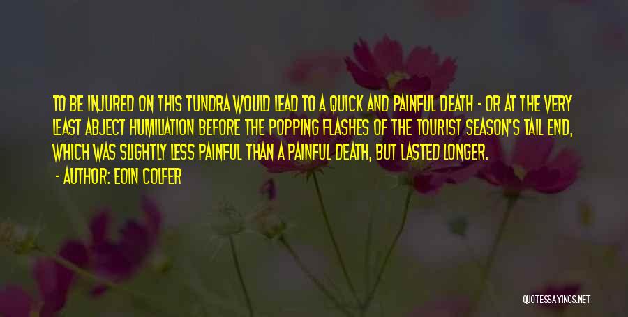 Eoin Colfer Quotes: To Be Injured On This Tundra Would Lead To A Quick And Painful Death - Or At The Very Least