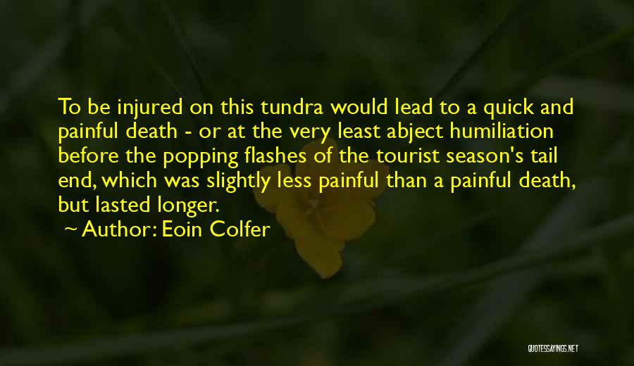Eoin Colfer Quotes: To Be Injured On This Tundra Would Lead To A Quick And Painful Death - Or At The Very Least