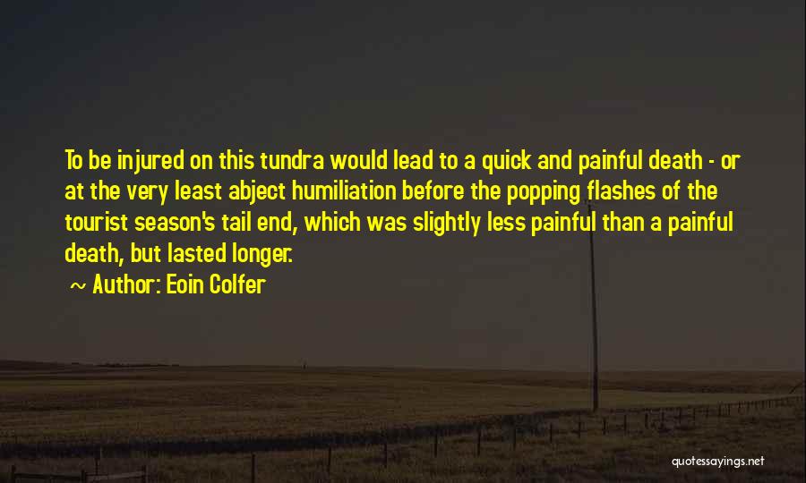 Eoin Colfer Quotes: To Be Injured On This Tundra Would Lead To A Quick And Painful Death - Or At The Very Least