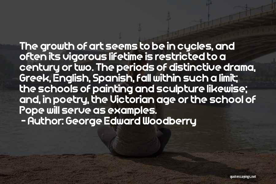 George Edward Woodberry Quotes: The Growth Of Art Seems To Be In Cycles, And Often Its Vigorous Lifetime Is Restricted To A Century Or