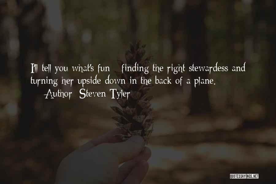 Steven Tyler Quotes: I'll Tell You What's Fun - Finding The Right Stewardess And Turning Her Upside Down In The Back Of A