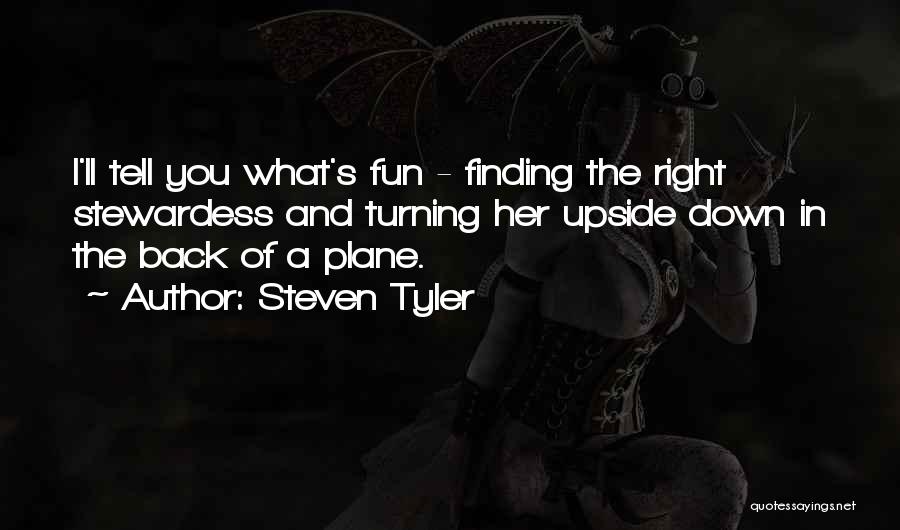 Steven Tyler Quotes: I'll Tell You What's Fun - Finding The Right Stewardess And Turning Her Upside Down In The Back Of A