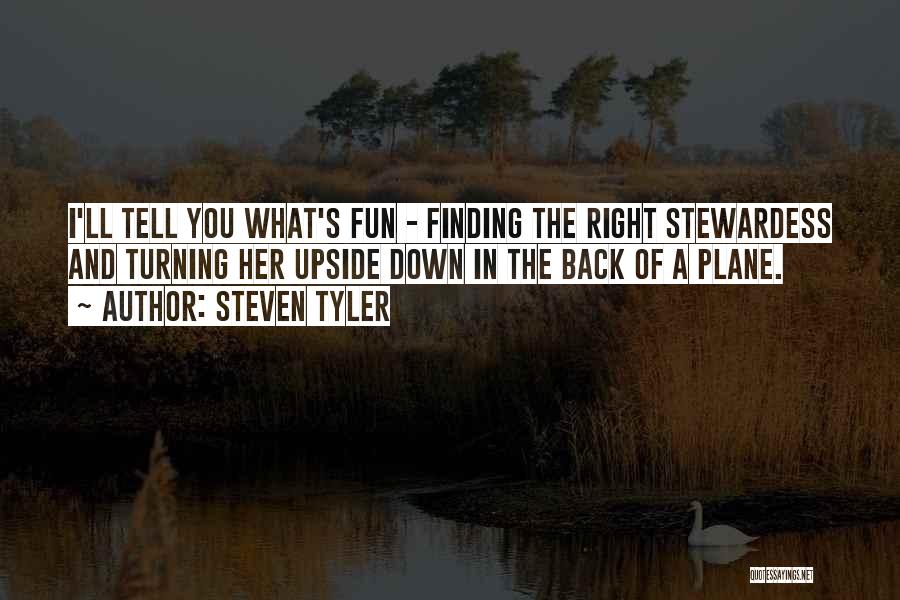 Steven Tyler Quotes: I'll Tell You What's Fun - Finding The Right Stewardess And Turning Her Upside Down In The Back Of A