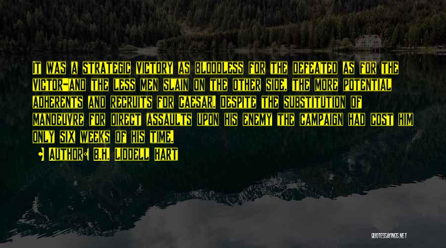 B.H. Liddell Hart Quotes: It Was A Strategic Victory As Bloodless For The Defeated As For The Victor-and The Less Men Slain On The