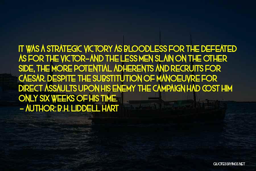 B.H. Liddell Hart Quotes: It Was A Strategic Victory As Bloodless For The Defeated As For The Victor-and The Less Men Slain On The