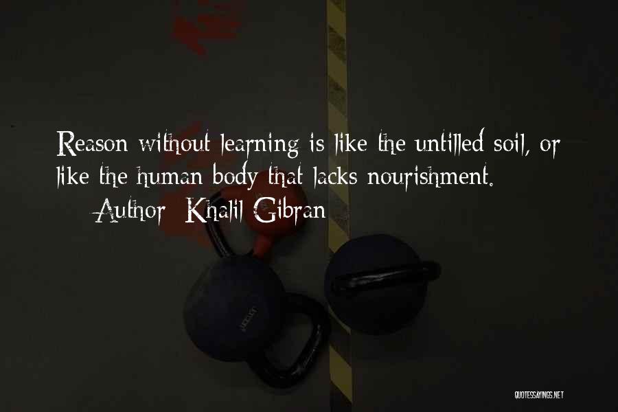 Khalil Gibran Quotes: Reason Without Learning Is Like The Untilled Soil, Or Like The Human Body That Lacks Nourishment.