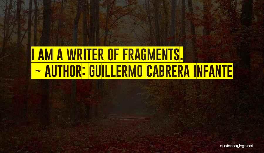 Guillermo Cabrera Infante Quotes: I Am A Writer Of Fragments.