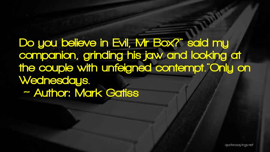 Mark Gatiss Quotes: Do You Believe In Evil, Mr Box? Said My Companion, Grinding His Jaw And Looking At The Couple With Unfeigned