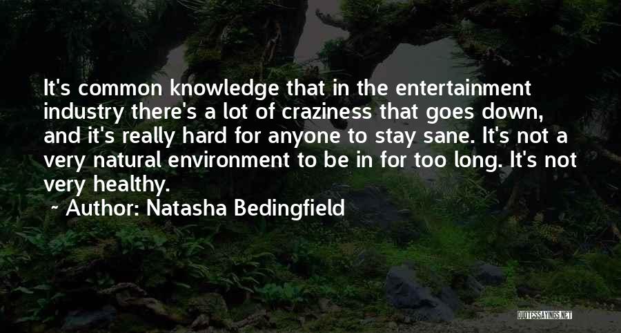 Natasha Bedingfield Quotes: It's Common Knowledge That In The Entertainment Industry There's A Lot Of Craziness That Goes Down, And It's Really Hard