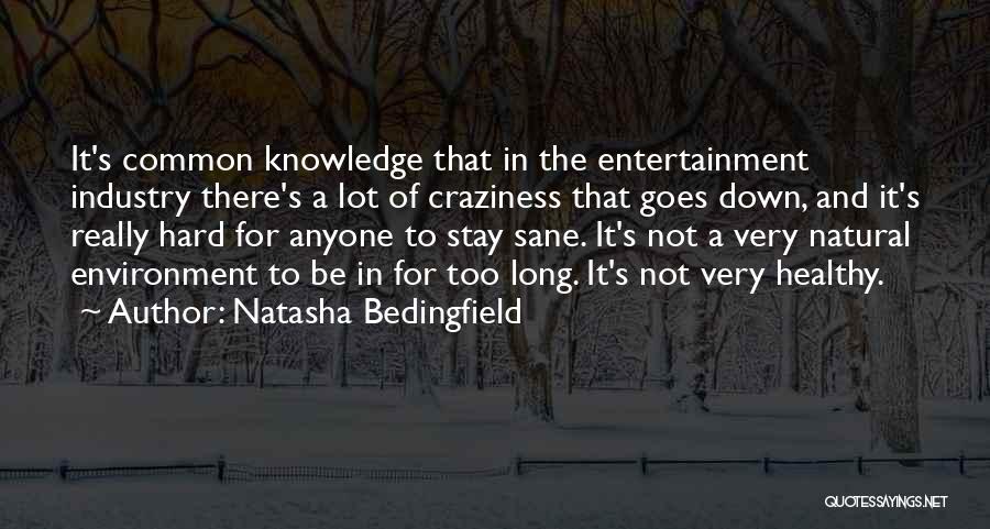 Natasha Bedingfield Quotes: It's Common Knowledge That In The Entertainment Industry There's A Lot Of Craziness That Goes Down, And It's Really Hard