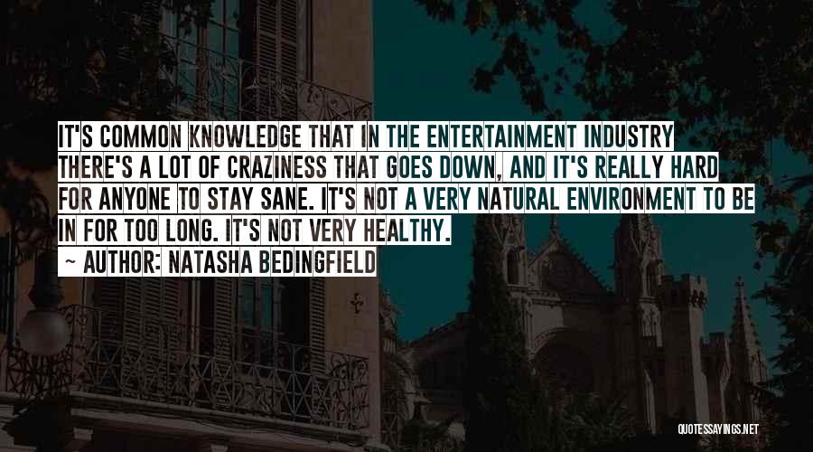 Natasha Bedingfield Quotes: It's Common Knowledge That In The Entertainment Industry There's A Lot Of Craziness That Goes Down, And It's Really Hard