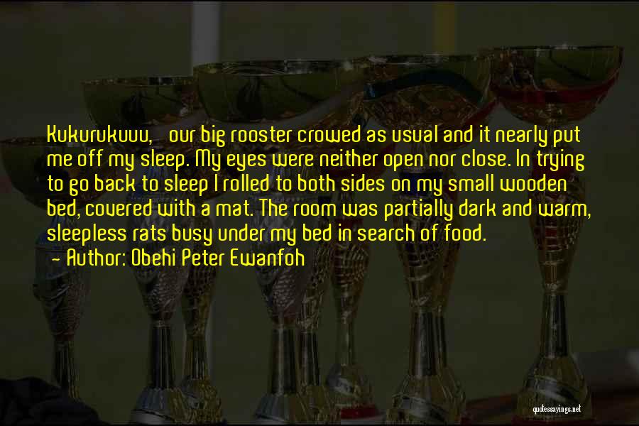 Obehi Peter Ewanfoh Quotes: Kukurukuuu,' Our Big Rooster Crowed As Usual And It Nearly Put Me Off My Sleep. My Eyes Were Neither Open