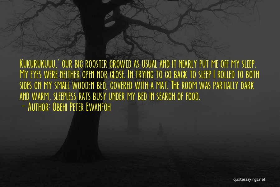 Obehi Peter Ewanfoh Quotes: Kukurukuuu,' Our Big Rooster Crowed As Usual And It Nearly Put Me Off My Sleep. My Eyes Were Neither Open