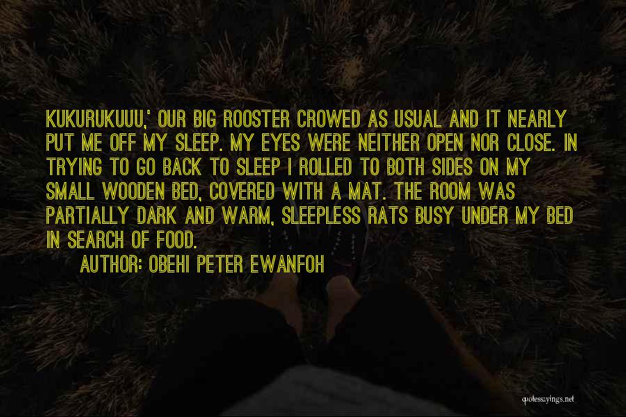 Obehi Peter Ewanfoh Quotes: Kukurukuuu,' Our Big Rooster Crowed As Usual And It Nearly Put Me Off My Sleep. My Eyes Were Neither Open