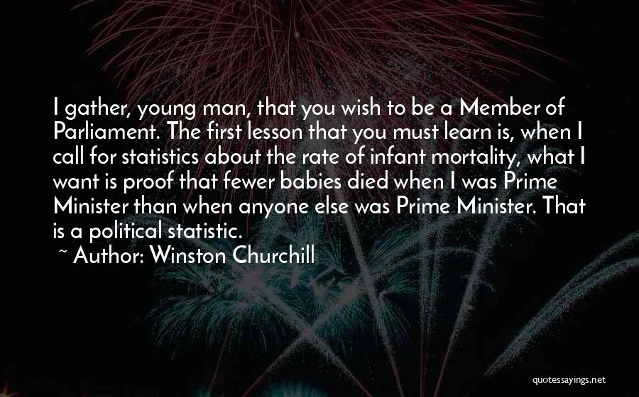 Winston Churchill Quotes: I Gather, Young Man, That You Wish To Be A Member Of Parliament. The First Lesson That You Must Learn