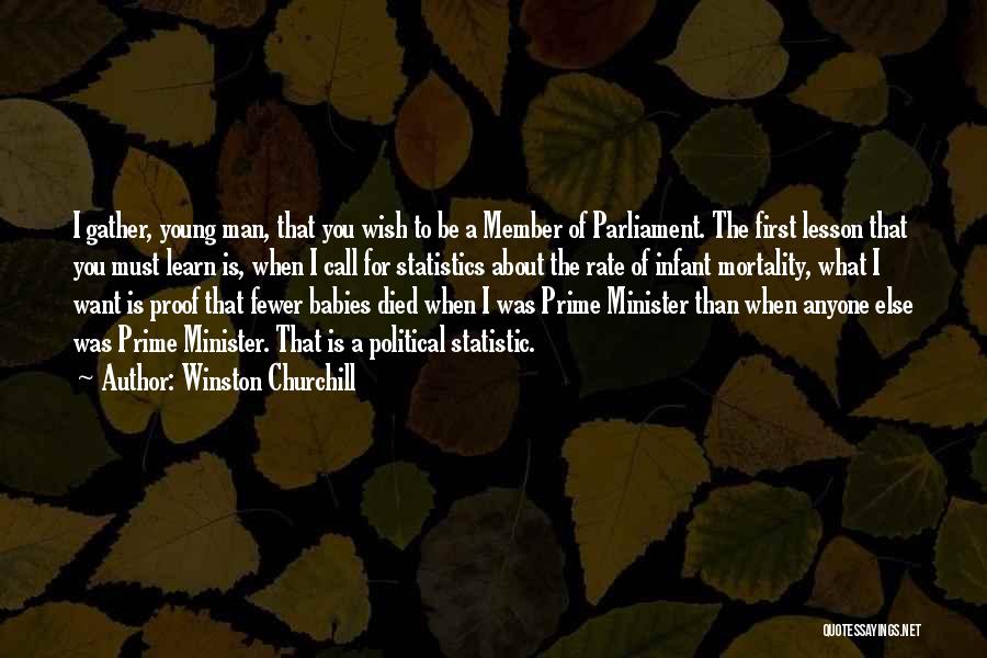 Winston Churchill Quotes: I Gather, Young Man, That You Wish To Be A Member Of Parliament. The First Lesson That You Must Learn