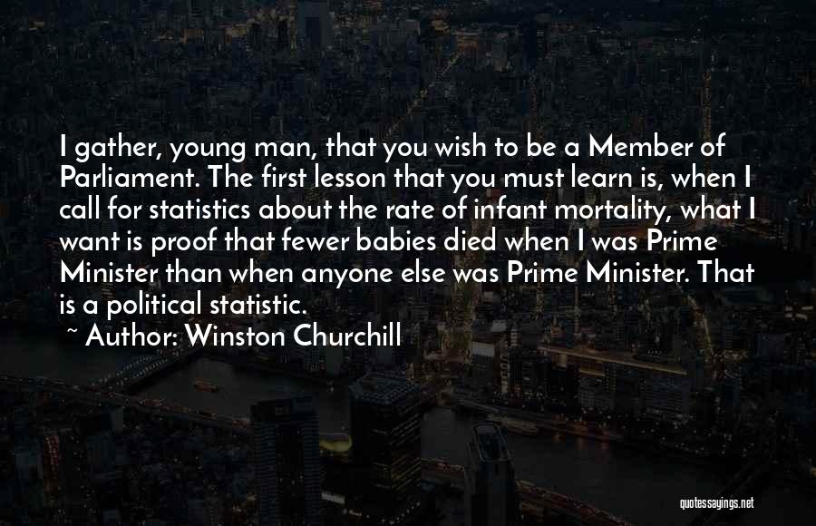 Winston Churchill Quotes: I Gather, Young Man, That You Wish To Be A Member Of Parliament. The First Lesson That You Must Learn