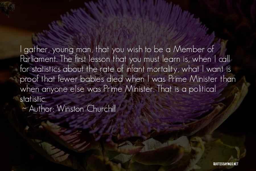 Winston Churchill Quotes: I Gather, Young Man, That You Wish To Be A Member Of Parliament. The First Lesson That You Must Learn