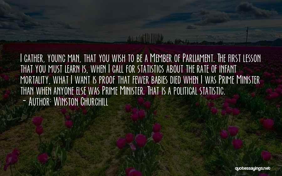 Winston Churchill Quotes: I Gather, Young Man, That You Wish To Be A Member Of Parliament. The First Lesson That You Must Learn