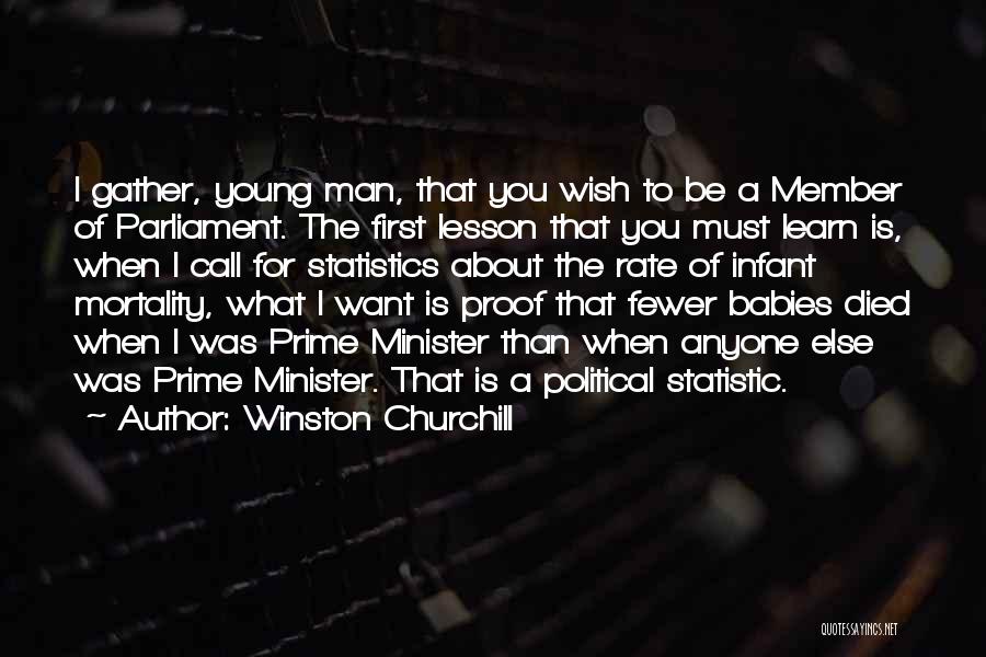 Winston Churchill Quotes: I Gather, Young Man, That You Wish To Be A Member Of Parliament. The First Lesson That You Must Learn