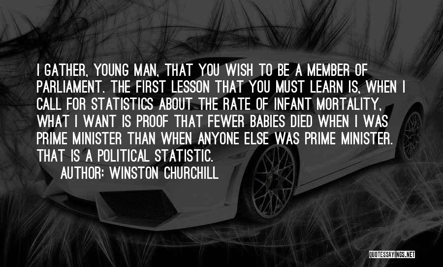 Winston Churchill Quotes: I Gather, Young Man, That You Wish To Be A Member Of Parliament. The First Lesson That You Must Learn