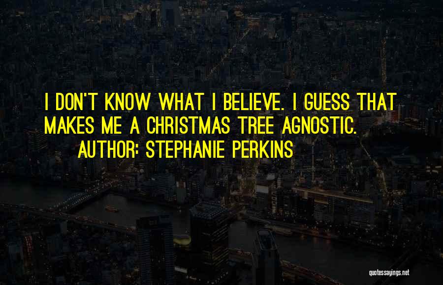 Stephanie Perkins Quotes: I Don't Know What I Believe. I Guess That Makes Me A Christmas Tree Agnostic.