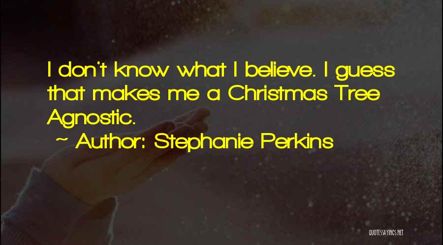 Stephanie Perkins Quotes: I Don't Know What I Believe. I Guess That Makes Me A Christmas Tree Agnostic.