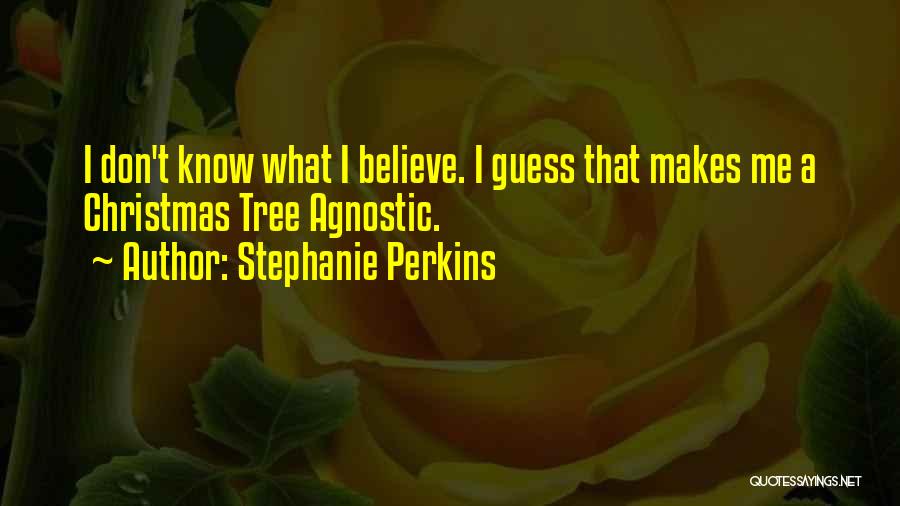 Stephanie Perkins Quotes: I Don't Know What I Believe. I Guess That Makes Me A Christmas Tree Agnostic.