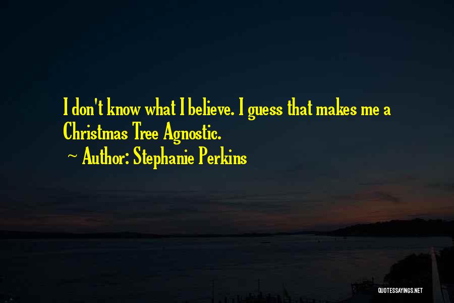 Stephanie Perkins Quotes: I Don't Know What I Believe. I Guess That Makes Me A Christmas Tree Agnostic.