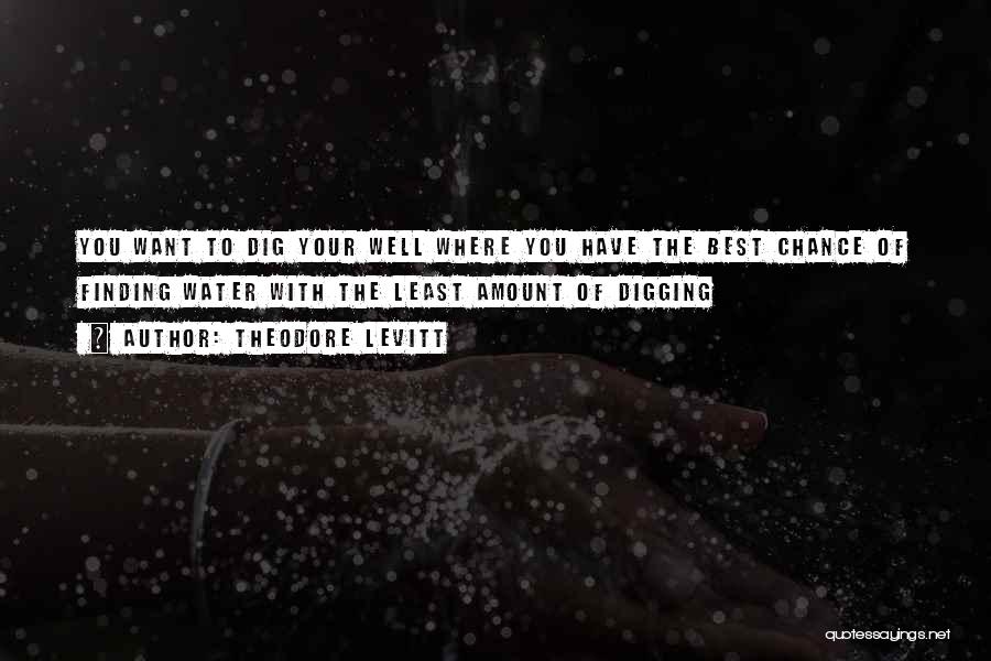 Theodore Levitt Quotes: You Want To Dig Your Well Where You Have The Best Chance Of Finding Water With The Least Amount Of